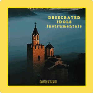 A solitary church tower at sunset with album title text.